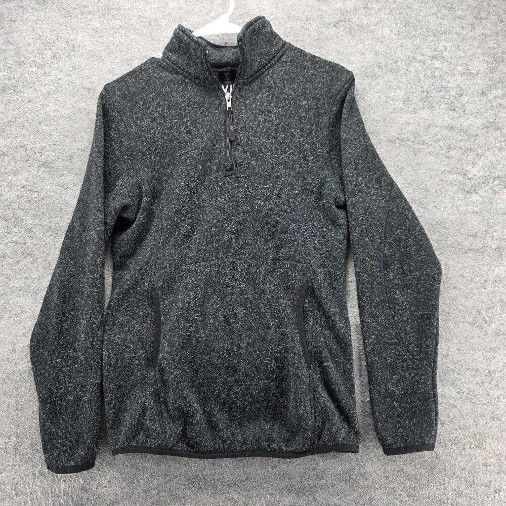 Powder River Outfitters Sweatshirt Mens S Gray Pullover 1/4 Zip Pockets Lined